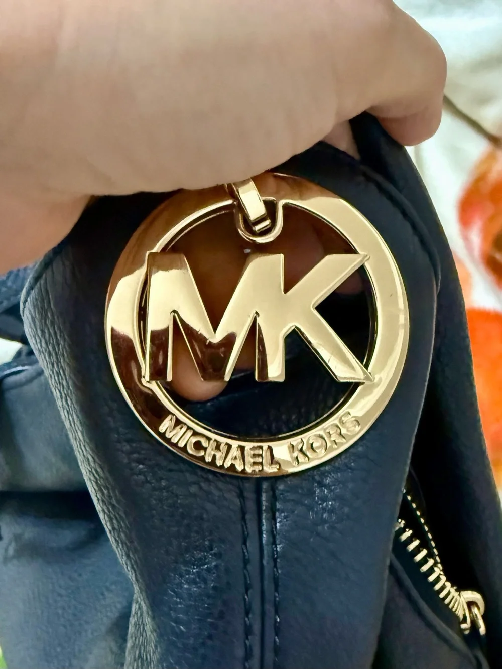 Micheal Kors Classic black Leather Hobo Bag with Gold Hardware